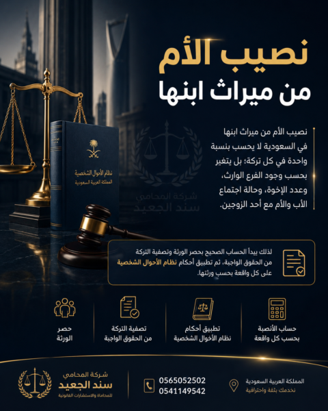 نصيب الأم من ميراث ابنها